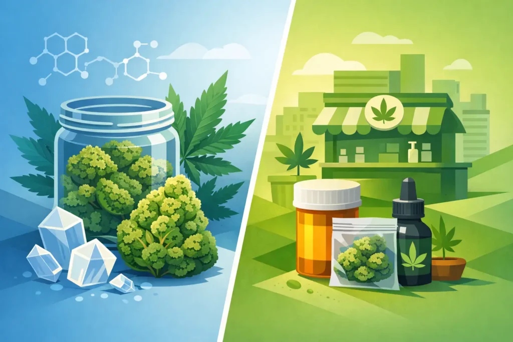 THCA Flower Versus Dispensary Cannabis Compared